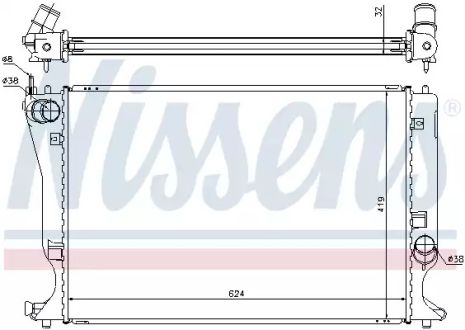 Радіатор охолодження двигуна TOYOTA AVENSIS, NISSENS (64666A)