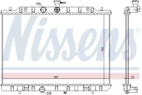 Радиатор охлаждения двигателя NISSAN X-TRAIL, NISSENS (67365)