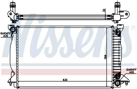 Радиатор охлаждения двигателя AUDI A4, NISSENS (60303A)