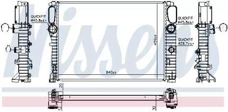 Радіатор охолодження двигуна MERCEDES-BENZ E-CLASS, NISSENS (62797A)