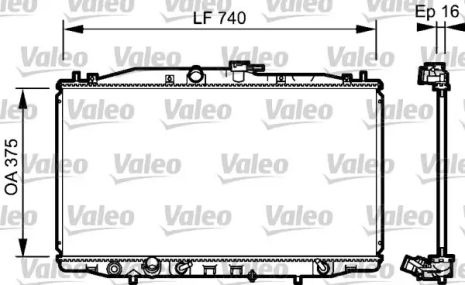 Радиатор охлаждения двигателя HONDA ACCORD, VALEO (735050)