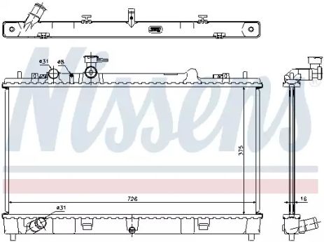 Радиатор охлаждения двигателя MAZDA 6, NISSENS (68507)