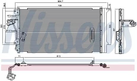 Радиатор, конденсор кондиционера AUDI Q7, VW TOUAREG, NISSENS (94667)