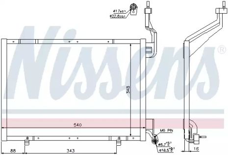 Радіатор, конденсор кондиціонера FORD B-MAX, NISSENS (940287)