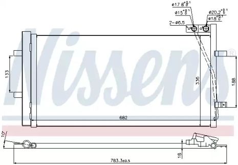 Радіатор, конденсор кондиціонера AUDI Q3, NISSENS (940255)