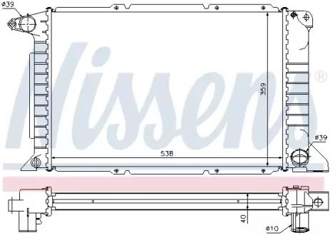 Радіатор охолодження двигуна FORD TRANSIT, NISSENS (62080A)