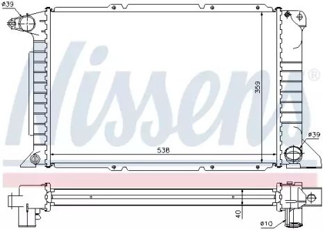 Радиатор охлаждения двигателя FORD TRANSIT, NISSENS (62080A)