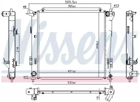 Радиатор охлаждения двигателя HYUNDAI i30, KIA PRO CEE'D, NISSENS (675016)