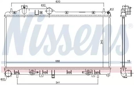 Радіатор охолодження двигуна SUBARU IMPREZA, NISSENS (67725)