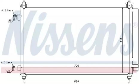 Радиатор, конденсор кондиционера HYUNDAI ACCENT, MAZDA CX-9, NISSENS (940253)