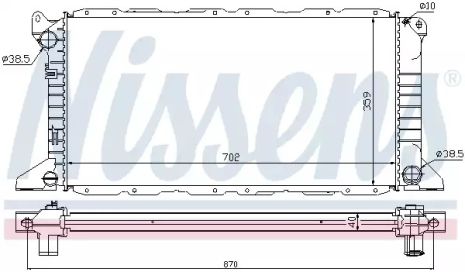 Радіатор охолодження двигуна FORD TRANSIT, NISSENS (62057A)