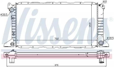 Радиатор охлаждения двигателя FORD TRANSIT, NISSENS (62057A)