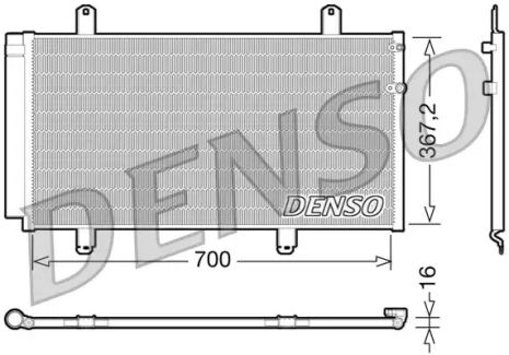 Радіатор, конденсор кондиціонера TOYOTA CAMRY, DENSO (DCN51004)