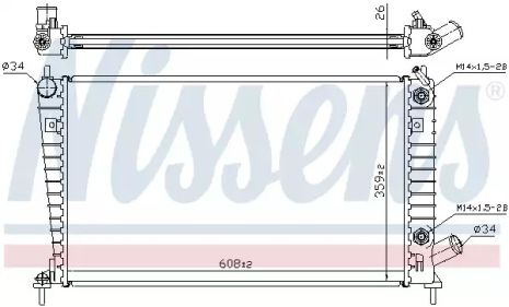 Радиатор охлаждения двигателя SAAB 9-5, NISSENS (68001A)