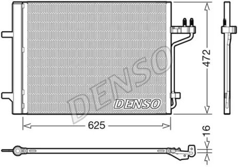 Радіатор, конденсор кондиціонера FORD TOURNEO, DENSO (DCN10047)