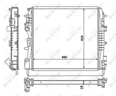 Радиатор охлаждения двигателя RENAULT KANGOO, NRF (53938)