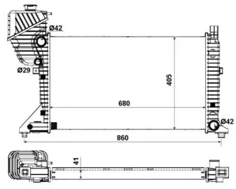 Радиатор охлаждения двигателя MERCEDES-BENZ SPRINTER, NRF (55348A)