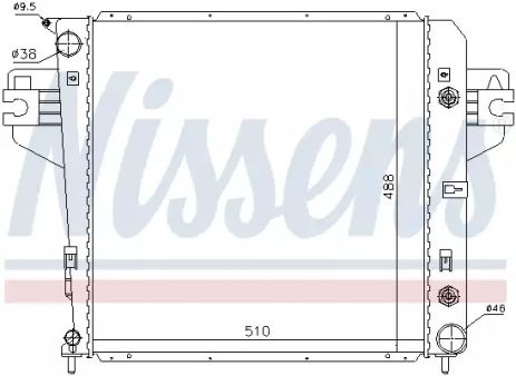 Радиатор охлаждения двигателя JEEP CHEROKEE, NISSENS (61017)