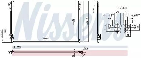 Радіатор, конденсор кондиціонера MERCEDES-BENZ SPRINTER, NISSENS (941054)