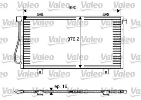 Радіатор, конденсор кондиціонера NISSAN INTERSTAR, RENAULT MASTER, VALEO (817742)