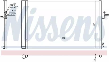 Радиатор, конденсор кондиционера CHEVROLET VOLT, OPEL AMPERA, NISSENS (940364)