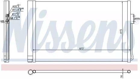 Радіатор, конденсор кондиціонера CHEVROLET VOLT, OPEL AMPERA, NISSENS (940364)