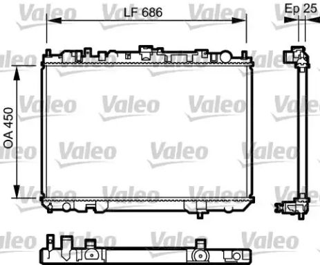 Радиатор охлаждения двигателя NISSAN X-TRAIL, VALEO (735081)