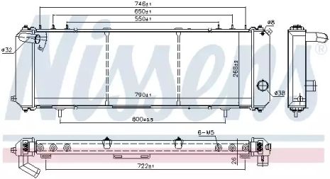 Радіатор охолодження двигуна JEEP CHEROKEE, NISSENS (61008)