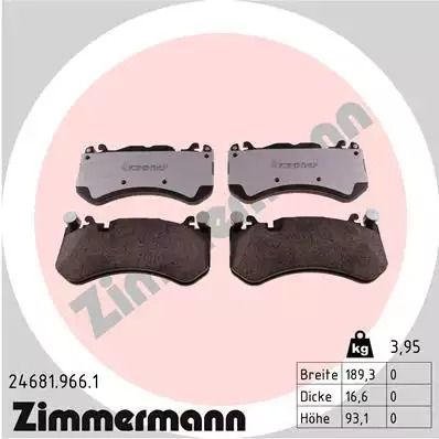 Комплект тормозных колодок, дисковый тормоз MERCEDES-BENZ AMG, ZIMMERMANN (246819661)