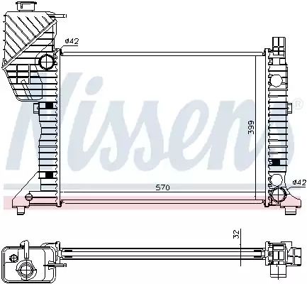 Радиатор охлаждения двигателя MERCEDES-BENZ SPRINTER, NISSENS (62687A)