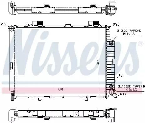 Радиатор охлаждения двигателя MERCEDES-BENZ E-CLASS, NISSENS (62689A)