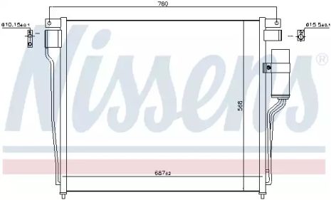 Радіатор, конденсор кондиціонера NISSAN PATHFINDER, NISSENS (940643)