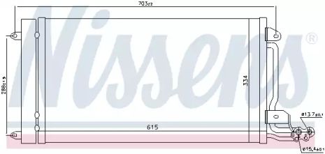 Радіатор, конденсор кондиціонера AUDI A1, VW POLO, NISSENS (940093)