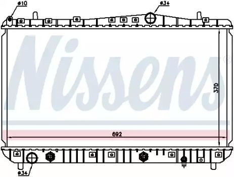 Радіатор охолодження двигуна CHEVROLET LACETTI, DAEWOO NUBIRA, NISSENS (61634)