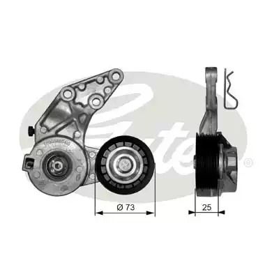 Натяжний ролик поліклінового ременя VW TRANSPORTER, GATES (T39067)