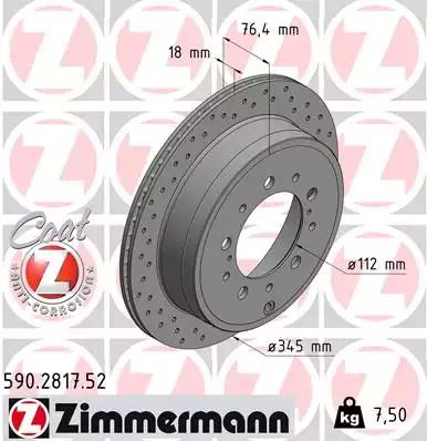 Диск гальмівний LEXUS LX, TOYOTA LAND CRUISER, ZIMMERMANN (590281752)