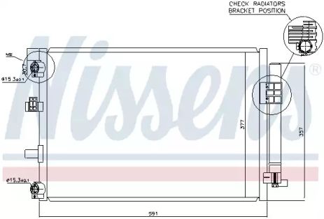 Радиатор, конденсор кондиционера FORD FOCUS, NISSENS (940222)