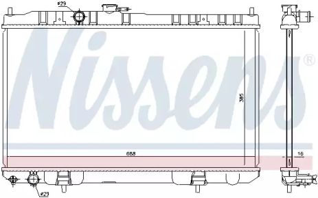 Радіатор охолодження двигуна NISSAN ALMERA, NISSENS (68751)