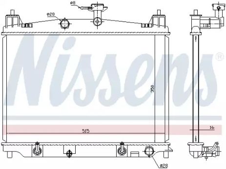 Радіатор охолодження двигуна MAZDA 2, NISSENS (68538)