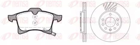 Комплект гальм, 2 диски+4 колодки VAUXHALL MERIVA, OPEL MERIVA, REMSA (8103600)