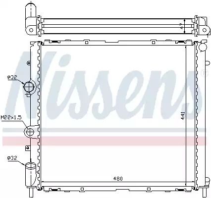 Радіатор охолодження двигуна RENAULT KANGOO, NISSENS (63985)