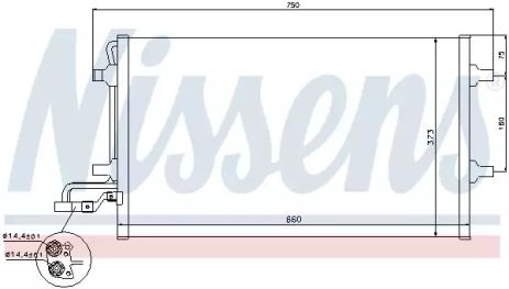 Радиатор, конденсор кондиционера VOLVO C30, NISSENS (940086)