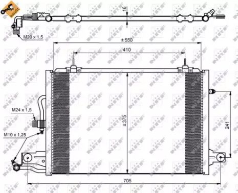 Радіатор, конденсор кондиціонера AUDI A6, NRF (35031)