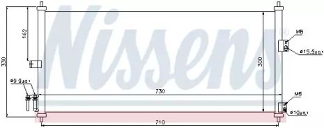 Радіатор, конденсор кондиціонера NISSAN PRIMERA, NISSENS (94616)