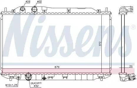 Радіатор охолодження двигуна HONDA CIVIC, NISSENS (681384)