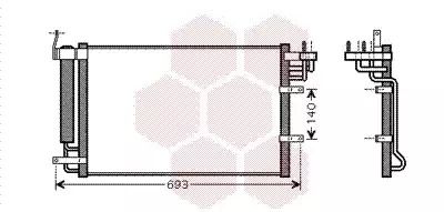 Радіатор, конденсор кондиціонера KIA CERATO, Van Wezel (83005093)