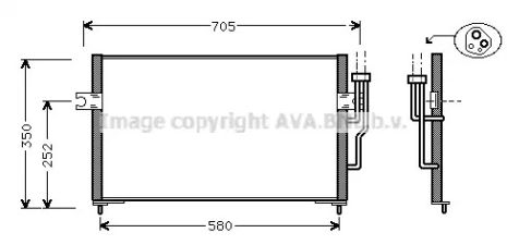 Радиатор, конденсор кондиционера MITSUBISHI SPACE, AVA COOLING (MT5100)