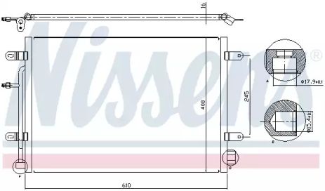 Радіатор, конденсор кондиціонера SEAT EXEO, AUDI A4, NISSENS (94851)