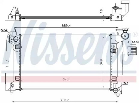 Радіатор охолодження двигуна TOYOTA AVENSIS, NISSENS (64646A)