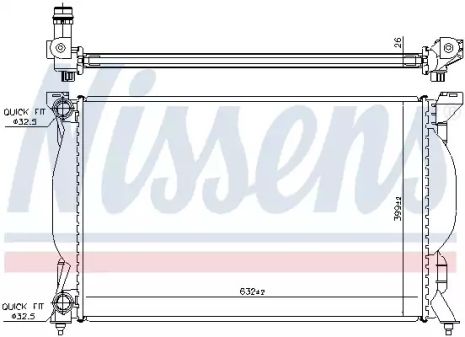 Радиатор охлаждения двигателя SEAT EXEO, AUDI A4, NISSENS (60304A)